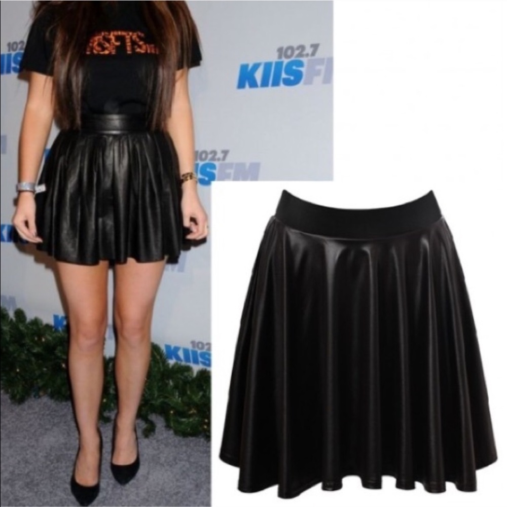Faux Leather Skirt- Ships Next Day!